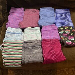 Ivivva Kids Leggings Set - Blue, Gray, Purple, Floral, Striped